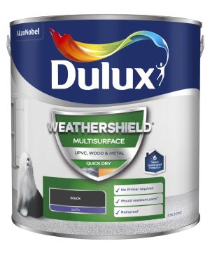 Dulux Weathershield Multisurface Satin Paint in Black, 2.5L