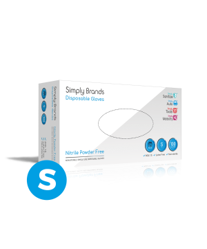 Simply BNG001 Sanitize 100pk Blue Nitrile Disposable Gloves Small