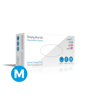 Simply BNG002 Sanitize 100pk Blue Nitrile Disposable Gloves - Medium