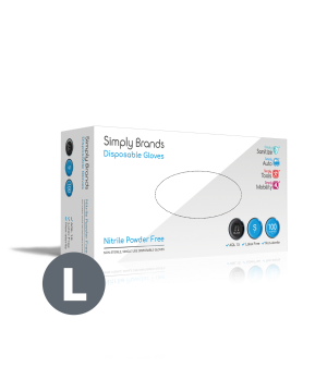 Simply BNG007 Sanitize 100Pk Large black nitrile disposable gloves
