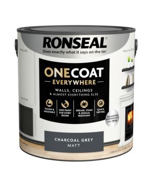 Ronseal One Coat Everywhere Matt Paint in Charcoal Grey, 2.5L