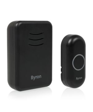 Byron DBY-22352BS Wireless Plug-In Doorbell Set in Black