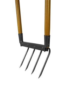 Hozelock Eco Fork Gardening Tool H 130cm x W 30cm in wood with grey handles
