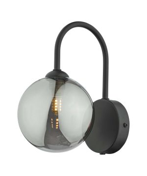 DAR EIS0722 Eissa Wall Light in matt black and smoked glass