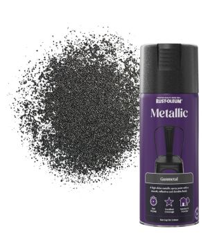 Rust-Oleum Metallic Spray Paint in Gun Metal, 400ml aerosol