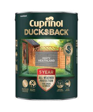 Cuprinol 5 Year Ducksback Misty Heathland 5L exterior paint and wood care