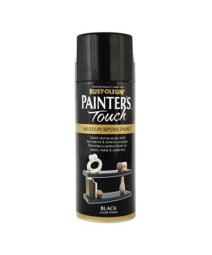 Rust-Oleum Painters Touch 400ml black gloss aerosol spray paint