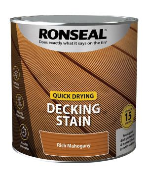 Ronseal Quick Drying Decking Stain, Rich Mahogany, 2.5L