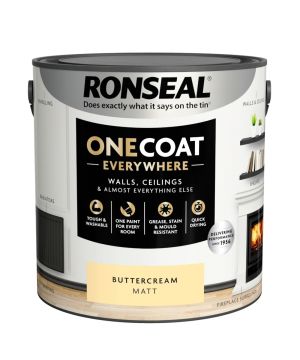 Ronseal One Coat Everywhere Matt Paint Buttercream 2.5L